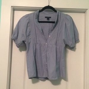 Chambray peasant blouse